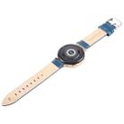 18mm Silver Steel Buckle Genuine Leather Watch Band Wristband(Blue) - 3