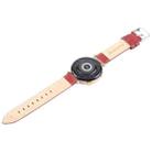 18mm Silver Steel Buckle Genuine Leather Watch Band Wristband(Red) - 3