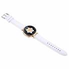 20mm Silver Steel Buckle Genuine Leather Watch Band Wristband(White) - 2
