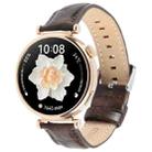 22mm Silver Steel Buckle Genuine Leather Watch Band Wristband(Coffee) - 1