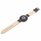22mm Silver Steel Buckle Genuine Leather Watch Band Wristband(Coffee) - 3