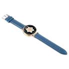 22mm Silver Steel Buckle Genuine Leather Watch Band Wristband(Blue) - 2