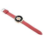 22mm Silver Steel Buckle Genuine Leather Watch Band Wristband(Red) - 2