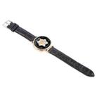 22mm Silver Steel Buckle Genuine Leather Watch Band Wristband(Bamboo Black) - 2