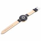 22mm Silver Steel Buckle Genuine Leather Watch Band Wristband(Bamboo Black) - 3
