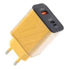 95-A3CL 30W Type-C, 8 Pin, USB-A Mecha Style Multi-Port Fast Charger EU Plug(Yellow) - 1