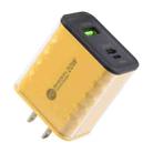 45-A2CL 20W Type-C, 8 Pin, USB-A Crystal Diamond Multi-Port Fast Charger US Plug(Yellow) - 1