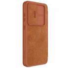 For Samsung Galaxy S24 FE 5G NILLKIN QIN Series Pro Sliding Camera Cover Design Leather Phone Case(Brown) - 2