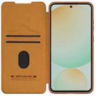 For Samsung Galaxy S24 FE 5G NILLKIN QIN Series Pro Sliding Camera Cover Design Leather Phone Case(Brown) - 4