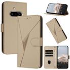 For Nothing Phone 3a Triangle Pattern Buckle Clasp Leather Phone Case(Gold) - 1