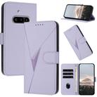 For Nothing Phone 3a Triangle Pattern Buckle Clasp Leather Phone Case(Light Purple) - 1