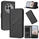 For Nothing Phone 3a Pro Triangle Pattern Buckle Clasp Leather Phone Case(Black) - 1