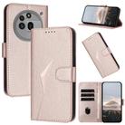 For Nothing Phone 3a Pro Triangle Pattern Buckle Clasp Leather Phone Case(Rose Gold) - 1