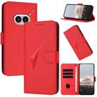 For Nothing Phone 2a Triangle Pattern Buckle Clasp Leather Phone Case(Red) - 1