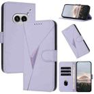 For Nothing Phone 2a Triangle Pattern Buckle Clasp Leather Phone Case(Light Purple) - 1