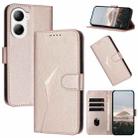 For ZTE Libero 5G IV Triangle Pattern Buckle Clasp Leather Phone Case(Rose Gold) - 1