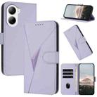 For ZTE Libero 5G IV Triangle Pattern Buckle Clasp Leather Phone Case(Light Purple) - 1