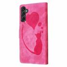 For Samsung Galaxy S25 5G Pen Heart Cat Embossed Leather Phone Case(Pink) - 3