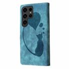 For Samsung Galaxy S25 Ultra 5G Pen Heart Cat Embossed Leather Phone Case(Blue) - 3