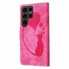 For Samsung Galaxy S25 Ultra 5G Pen Heart Cat Embossed Leather Phone Case(Pink) - 3