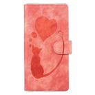 For Samsung Galaxy S25 FE 5G Pen Heart Cat Embossed Leather Phone Case(Orange) - 2