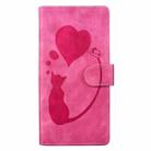 For Samsung Galaxy S25 FE 5G Pen Heart Cat Embossed Leather Phone Case(Pink) - 2