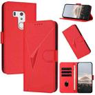 For Fujitsu Arrows F-01L F-42A  Triangle Pattern Buckle Clasp Leather Phone Case(Red) - 1