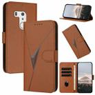 For Fujitsu Arrows F-01L F-42A  Triangle Pattern Buckle Clasp Leather Phone Case(Brown) - 1