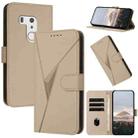 For Fujitsu Arrows F-01L F-42A  Triangle Pattern Buckle Clasp Leather Phone Case(Gold) - 1