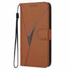 For Fujitsu Arrows WE F-51B Triangle Pattern Buckle Clasp Leather Phone Case(Brown) - 2