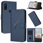 For Fujitsu Arrows WE F-51B Triangle Pattern Buckle Clasp Leather Phone Case(Royal Blue) - 1