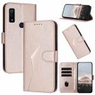 For Fujitsu Arrows WE F-51B Triangle Pattern Buckle Clasp Leather Phone Case(Rose Gold) - 1