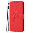 For Fujitsu Arrows BE3 F-02L Triangle Pattern Buckle Clasp Leather Phone Case(Red) - 2