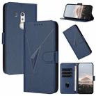 For Fujitsu Arrows BE3 F-02L Triangle Pattern Buckle Clasp Leather Phone Case(Royal Blue) - 1