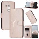 For Fujitsu Arrows BE3 F-02L Triangle Pattern Buckle Clasp Leather Phone Case(Rose Gold) - 1