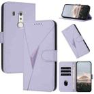 For Fujitsu Arrows BE3 F-02L Triangle Pattern Buckle Clasp Leather Phone Case(Light Purple) - 1