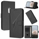 For Fujitsu Arrows Be4 Plus F-41B Triangle Pattern Buckle Clasp Leather Phone Case(Black) - 1