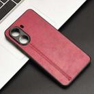 For Xiaomi Poco X7 Pro Cow Pattern Sewing Card Bag Phone Case(Red) - 2