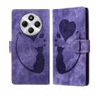 For Redmi 14C 4G Pen Heart Cat Embossed Leather Phone Case(Purple) - 1