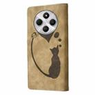 For Redmi 14C 4G Pen Heart Cat Embossed Leather Phone Case(Apricot) - 3