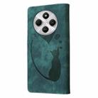 For Redmi 14C 4G Pen Heart Cat Embossed Leather Phone Case(Green) - 3