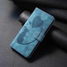 For Redmi Note 14 5G Pen Heart Cat Embossed Leather Phone Case(Blue) - 2