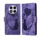 For Redmi Note 14 Pro 5G Pen Heart Cat Embossed Leather Phone Case(Purple) - 1