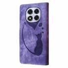 For Redmi Note 14 Pro 5G Pen Heart Cat Embossed Leather Phone Case(Purple) - 3