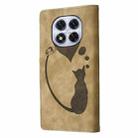 For Redmi Note 14 Pro 5G Pen Heart Cat Embossed Leather Phone Case(Apricot) - 3