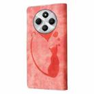 For Redmi A4 5G Pen Heart Cat Embossed Leather Phone Case(Orange) - 3