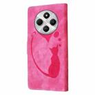 For Redmi A4 5G Pen Heart Cat Embossed Leather Phone Case(Pink) - 3