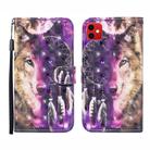 For iPhone 12 mini 3D Painted Pattern Horizontal Flip Leather Case with Holder & Wallet & Card slot & Lanyard(Wind Chime Wolf) - 1