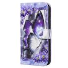 For iPhone 12 mini 3D Painted Pattern Horizontal Flip Leather Case with Holder & Wallet & Card slot & Lanyard(Purple Flower Butterfly) - 3