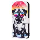 For iPhone 12 / 12 Pro 3D Painted Pattern Horizontal Flip Leather Case with Holder & Wallet & Card slot & Lanyard(Glasses Dog) - 3